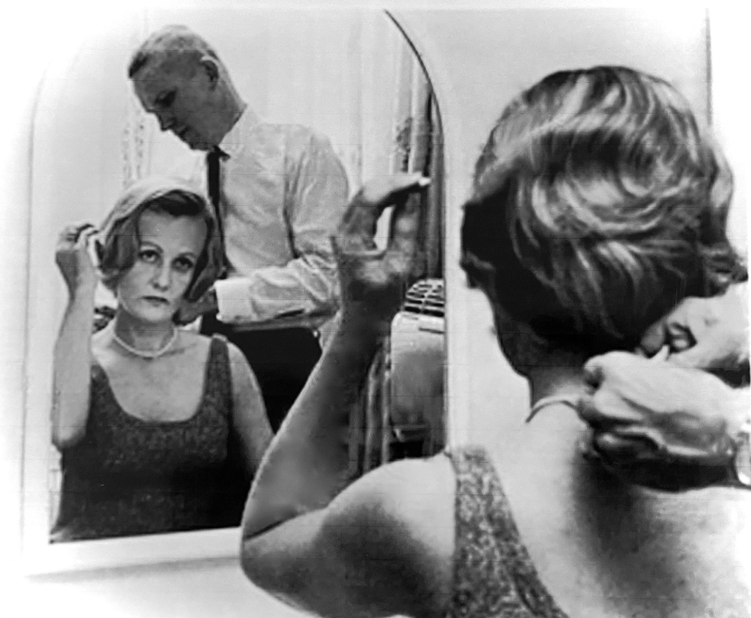 Frank and Susan preparing for another NASA PR event, circa 1963
